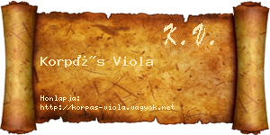 Korpás Viola névjegykártya